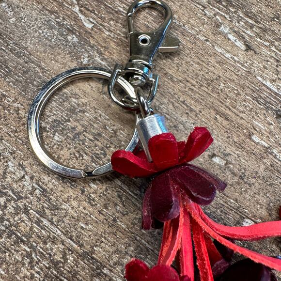 Leather Flower Purse Charm Genuine Leather Bag Charm NEW FAST SHIP - Picture 4 of 6